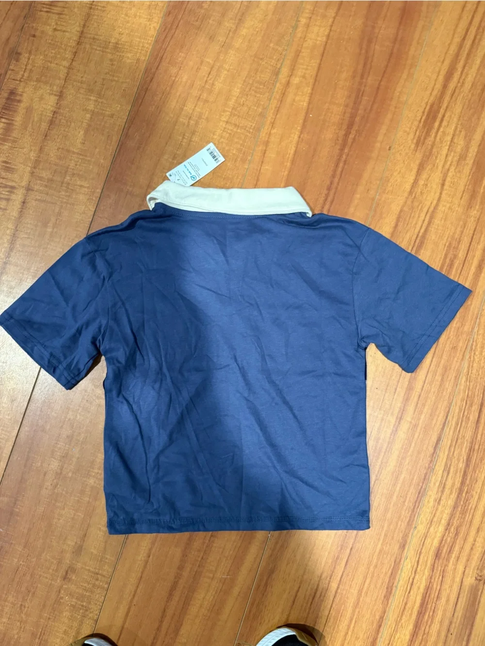 Team Captain Boys Navy Panel Rugby Polo